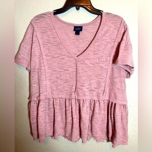 Day trip cropped pink shirt size large.